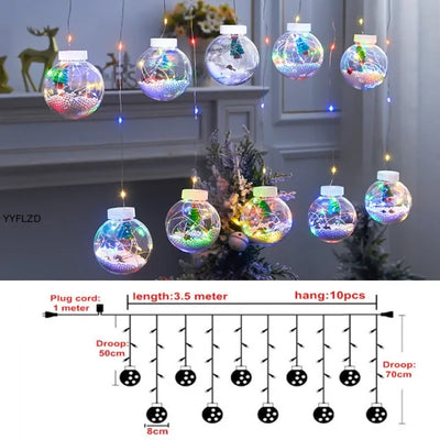 Curtain String Light Ball Santa Claus