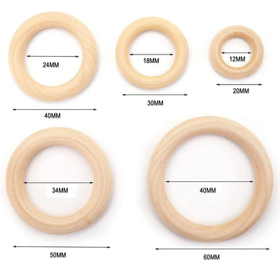 Wood Hoops Ornaments Connectors