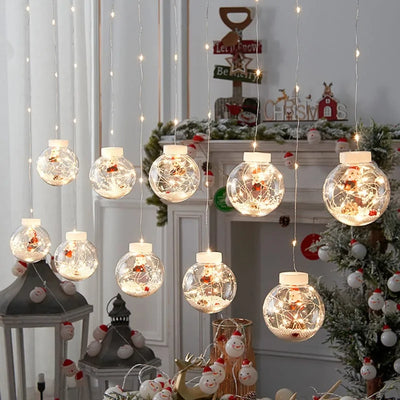 Curtain String Light Ball Santa Claus