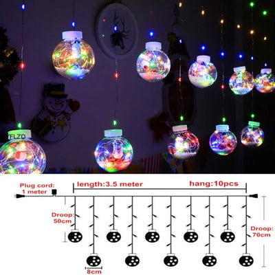 Curtain String Light Ball Santa Claus